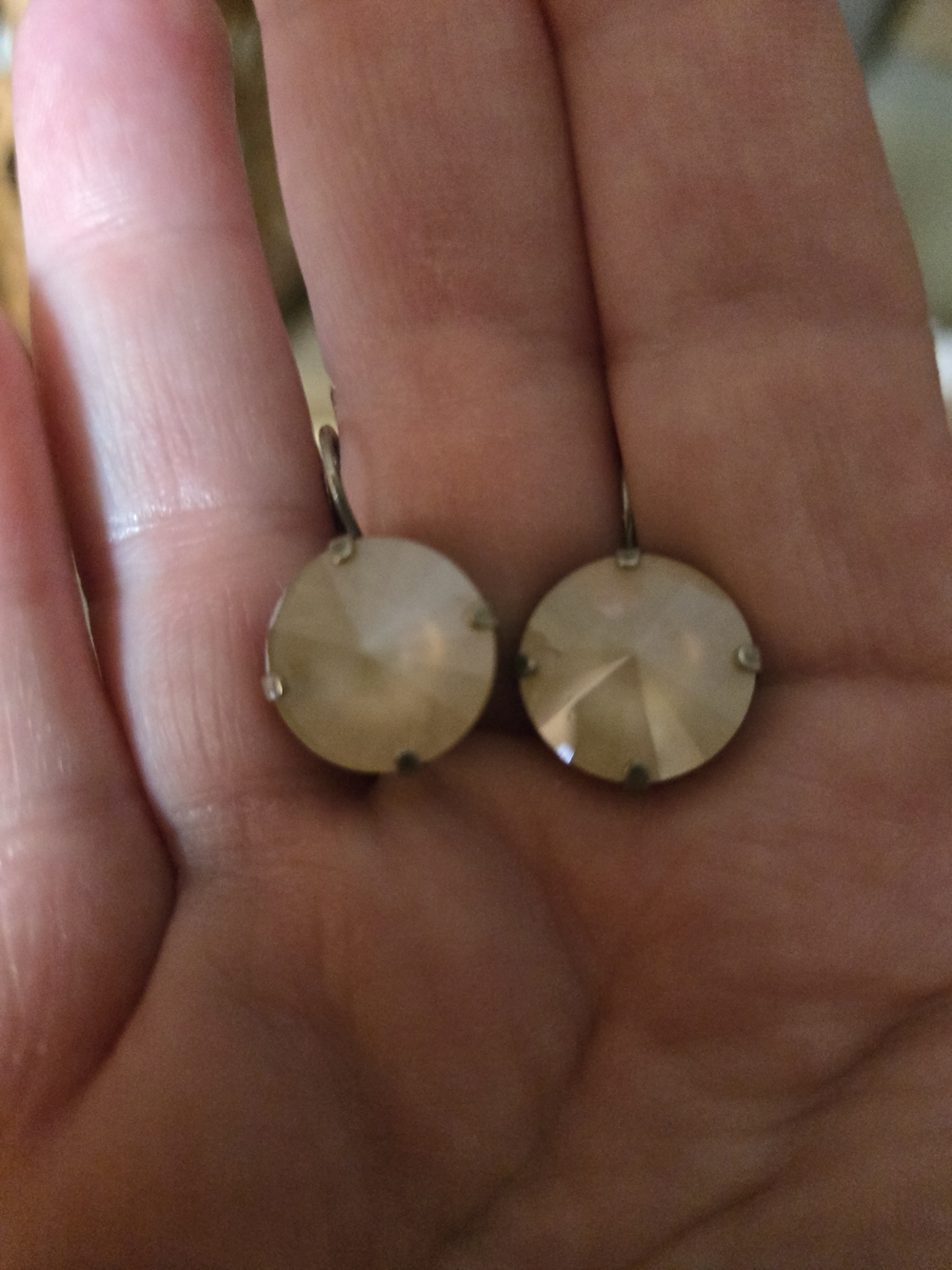 Sabika Champagne Crystal Round Drop Earrings